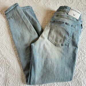 true religion halle Mid Rise Super Skinny looped pockets size 30